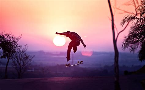 Skateboarding longboard sunset wallpaper | 2560x1600 | #34899