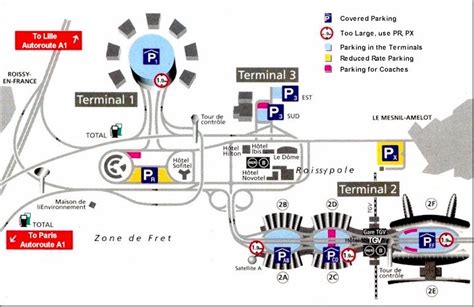 Roissy-Charles de Gaulle Airport Map - Paris by Train | Paris airport ...