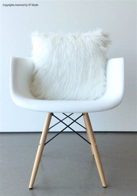 White Fur Pillow Suede Cover 20 X 20 Decorative White Fur White Suede ...