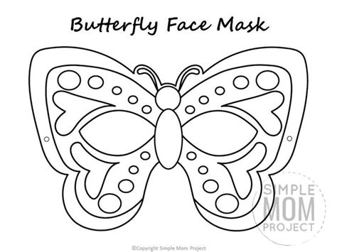 Free Printable Butterfly Mask Template Coloring Page | Butterfly ...