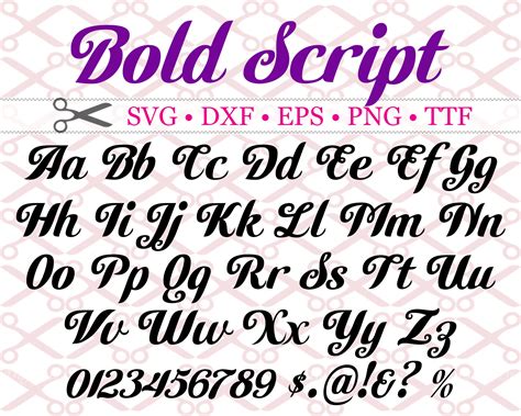 Bold Script SVG, Cursive Font, Fancy Script Font Svg, Dxf, Eps, Png ...