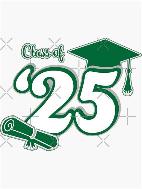 "Class of 2025 Graduation Design (Green and Grey)" Sticker for Sale by ...