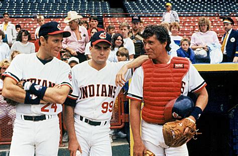 "Major League" promo still, 1989. L to R: Corbin Bernsen, Charlie Sheen ...