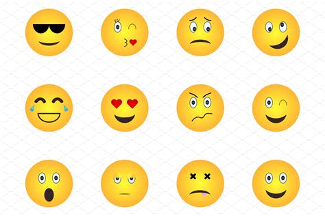 Emoji icons. Emoticon faces. | Emoji Icons ~ Creative Market