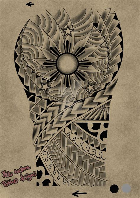 Tattoo request design Maori 3 stars and the sun | Filipino tattoos ...