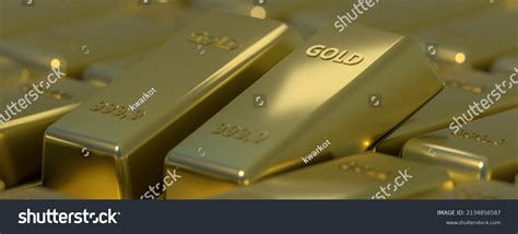 Gold Bars Bank Vault Storage 3d Stock Illustration 2134856587 ...