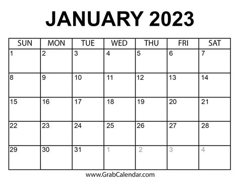 Calendar For January 2023 - Get Calendar 2023 Update