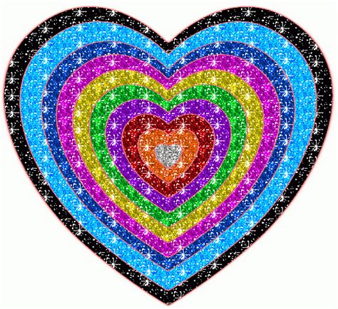 Glitter Colored Heart - DesiComments.com