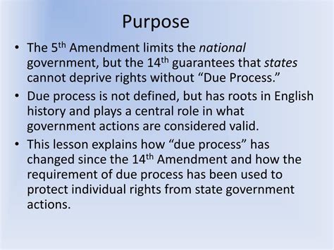 PPT - Lesson 18: How Has the Due Process Clause of the Fourteenth ...