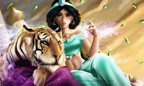 Jasmine and Rajah by IndyMBra on DeviantArt