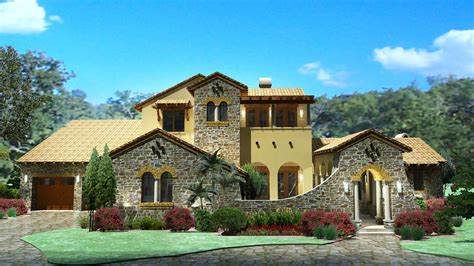 Luxury Plan with Tuscan Influences - 16811WG | European, Mediterranean ...