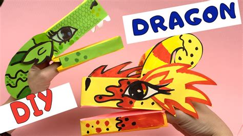 Easy DIY Paper Dragon Puppet TikTok / How to make a paper DRAGON PUPPET ...