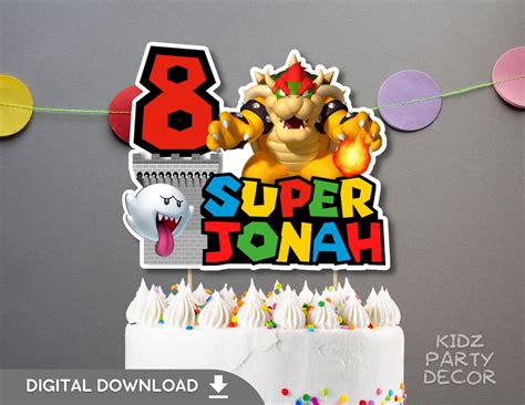 Bowser Personalized Cake Topper Super Mario Bowser Birthday - Etsy