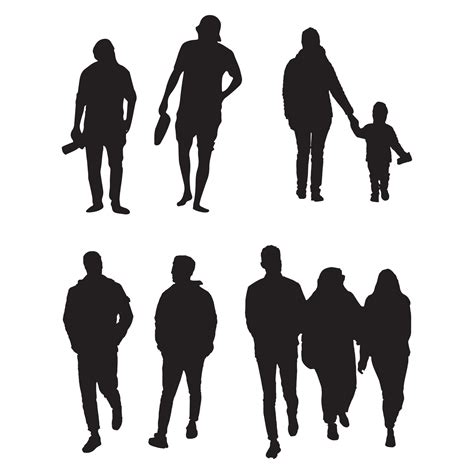 walking people silhouette vector illustration 11512745 Vector Art at ...