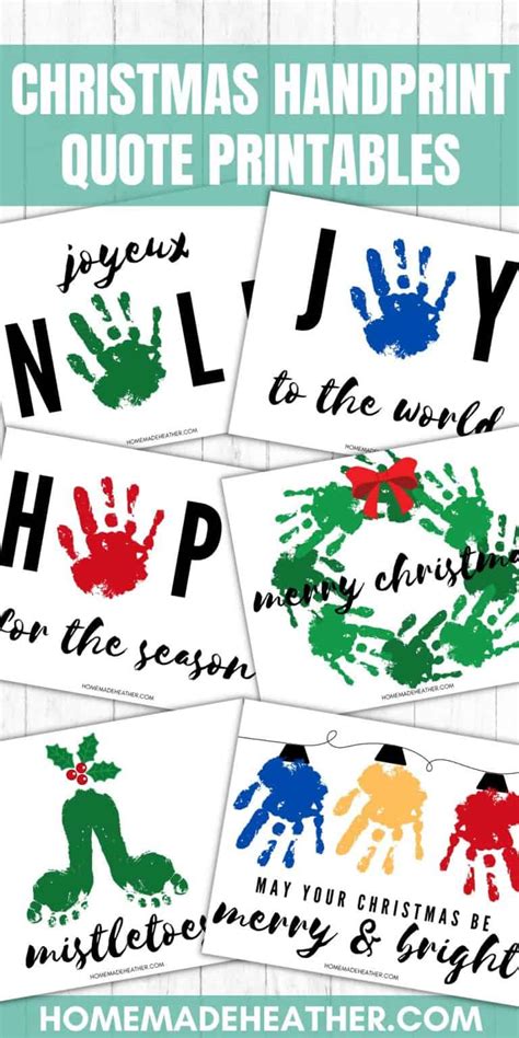 Christmas Quote Handprint Art Printables » Homemade Heather