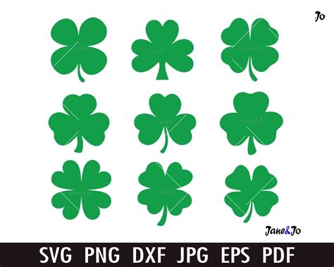 Embellishments Clip Art & Image Files 4 leaf clover svg Love Shamrock ...