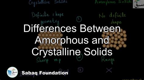 Crystalline And Amorphous Solids Difference