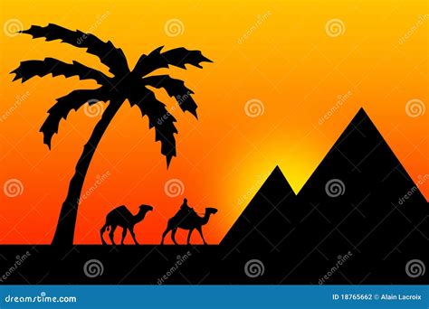 Egypt sunset stock illustration. Illustration of arid - 18765662