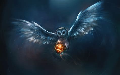 🔥 Download Wallpaper Animal Painting Owl Halloween Pumpkin HD by ...