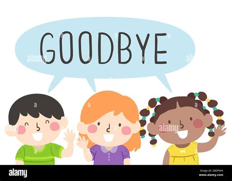 Group Waving Goodbye Cartoon