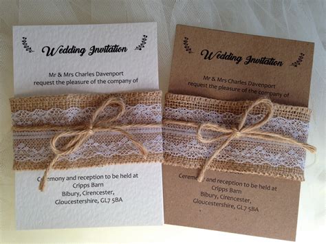 Burlap and Lace Wedding Invitations | Wedding Invites