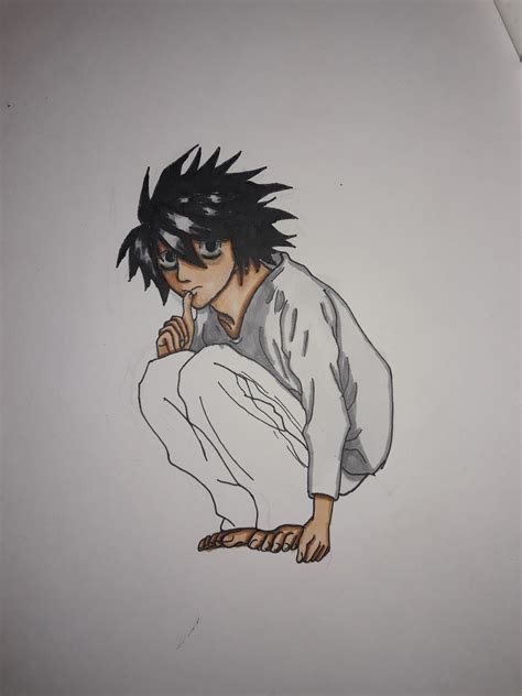 Fanart of L from deathnote.[Fanart] : r/deathnote