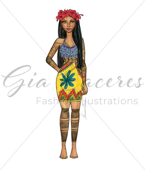 Panamanian woman illustration| Panama | Panama art | Embera Wounan ...