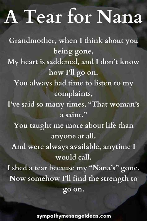 29 Moving Funeral Poems for a Grandmother | Funeral poems, Sympathy ...