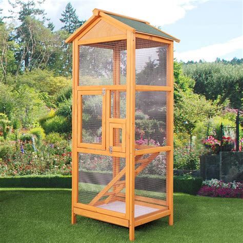 65" Large Bird Cage Wooden Outdoor Crate Pet