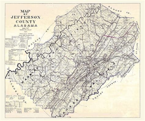 1897 Map of Jefferson County Alabama | Etsy