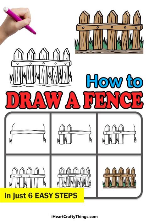 Fence Drawing - How To Draw A Fence Step By Step