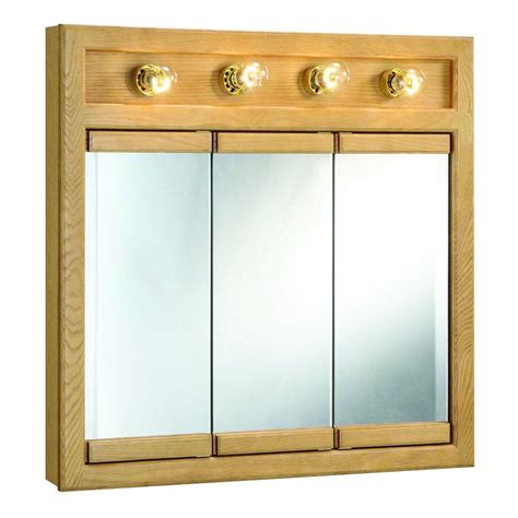 Design House Richland 30 in. W x 30 in. H x 5 in. D Framed 4-Light Tri ...