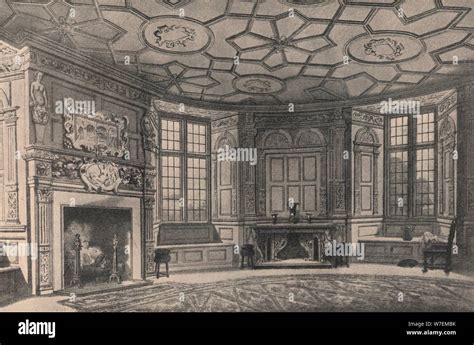 The circular dining-room, Longford Castle, Wiltshire, 1915. Artist ...