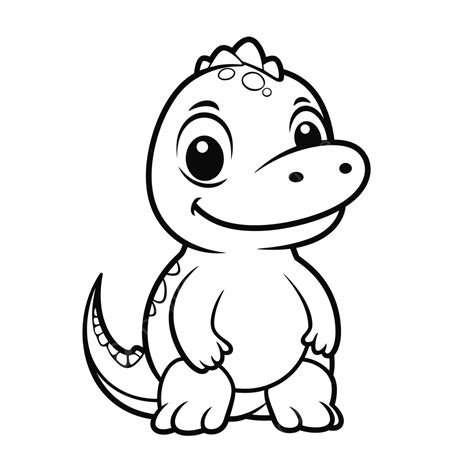 Cute Baby Dinosaur Coloring Pages Outline Sketch Drawing Vector, Baby ...