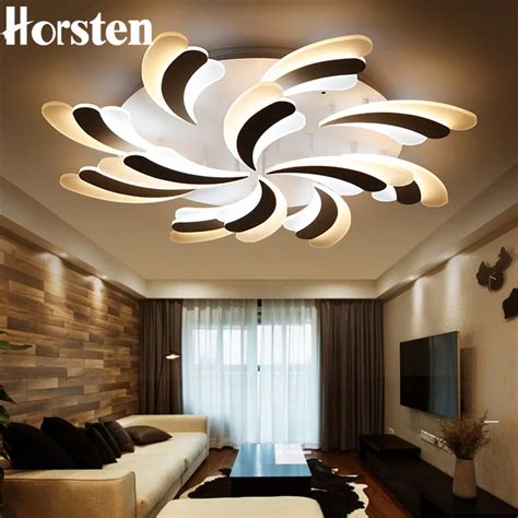 Horsten NEW Modern Living Room LED Ceiling Light Acrylic Feather ...