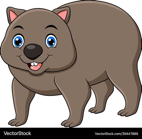 Cute wombat animal cartoon Royalty Free Vector Image