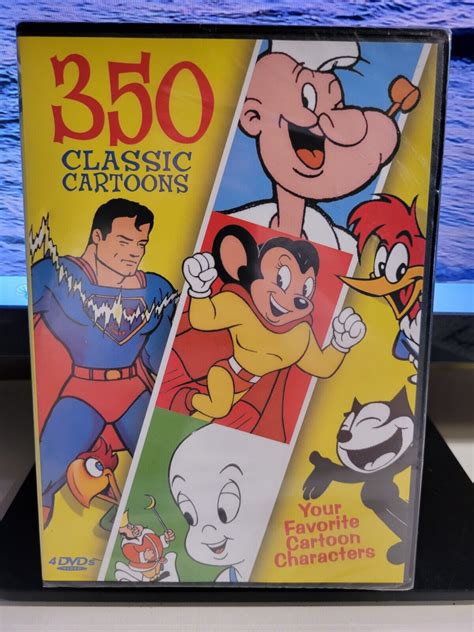 350 Classic Cartoons (DVD, 2009) Mighty Mouse, Popeye, Felix, Casper ...