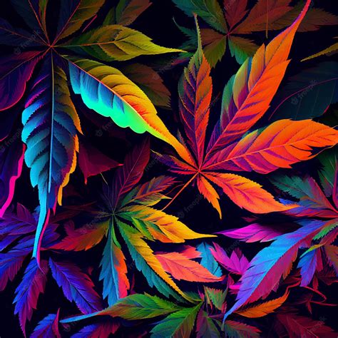 Premium Photo | Marijuana leaf on abstract background psychedelic weed ...