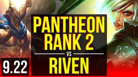 PANTHEON vs RIVEN (TOP) | Rank 2, Rank 2 Pantheon, KDA 12/3/17, Godlike ...