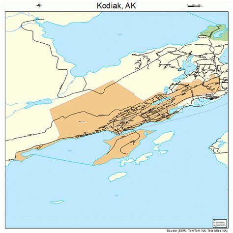 Kodiak Alaska Street Map 0240950