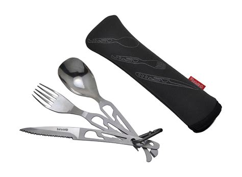 5 functions cutlery set 'Basecamp', grey - Cutlery sets - Outside meals ...