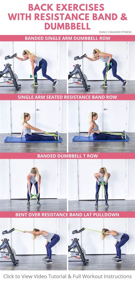 Back Exercises with Resistance Band & Dumbbell | Resistance workout ...