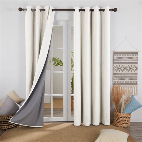 Deconovo Total Blackout Curtains Pair 63 inch Length Thermal Insulated ...