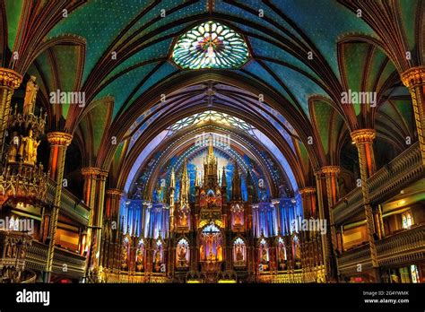 Interior of Notre-Dame Basilica of Montreal, Canada Stock Photo - Alamy