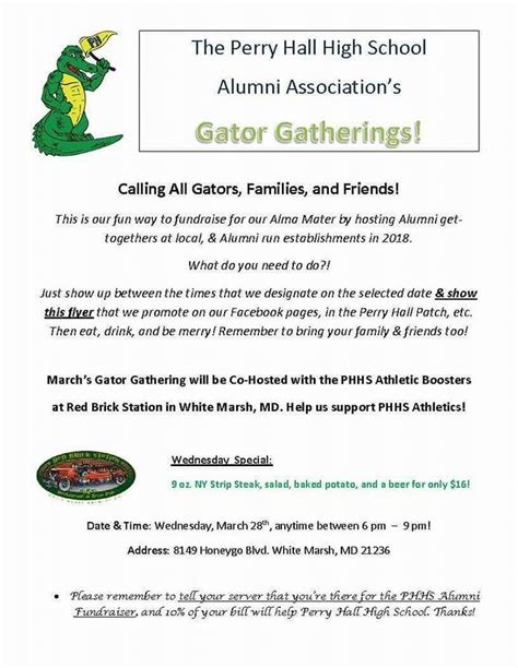 Perry Hall Alumni Association Announces March 'Gator Gathering' | Perry ...