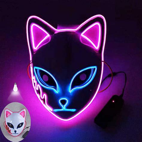 Beastars Anime Demon Slayer Cosplay Mask LED For Men Women Sabito ...