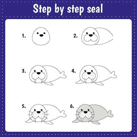 Premium Vector | Educational worksheet for kids Step by step drawing ...