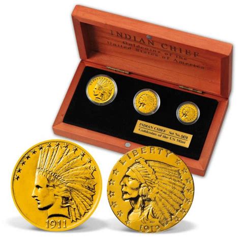 Indian Head Gold Coin Set | Gold coins, Coin set, Indian head