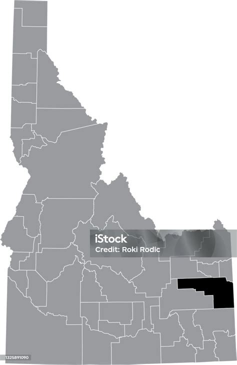 Location Map Of The Bonneville County Of Idaho Usa Stock Illustration ...