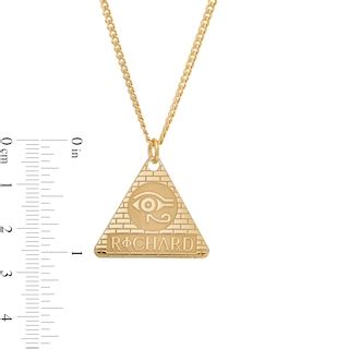 Pyramid 23mm Pendant Necklace in Sterling Silver with 24K Gold Plate (1 ...